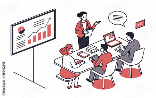 Office team work vector with new look