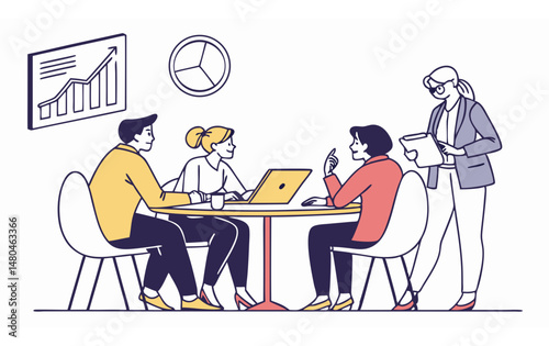Office team work vector with new look
