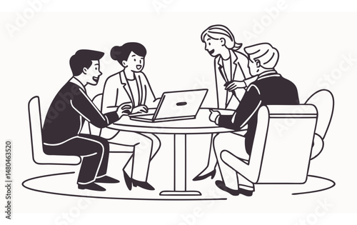 Office team work vector with new look