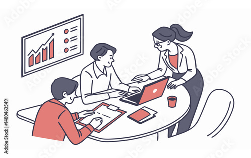 Office team work vector with new look