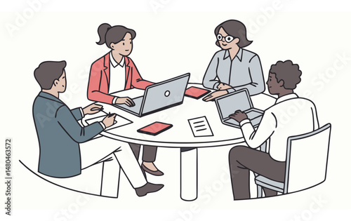 Office team work vector with new look
