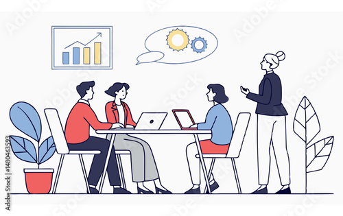 Office team work vector with new look