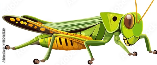 Colorful grasshopper illustration