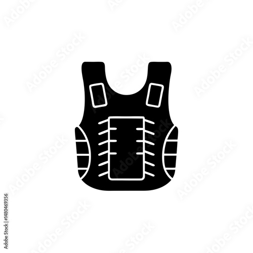creative details Outline silhouette Bulletproof vest icon vector illustration 