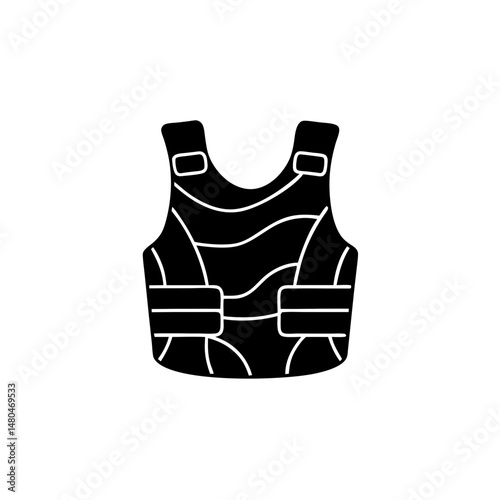 creative details Outline silhouette Bulletproof vest icon vector illustration 
