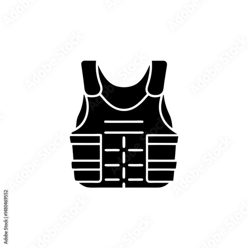 creative details Outline silhouette Bulletproof vest icon vector illustration 