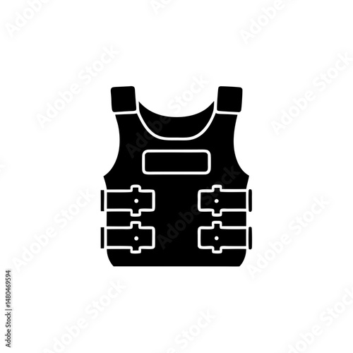 creative details Outline silhouette Bulletproof vest icon vector illustration 