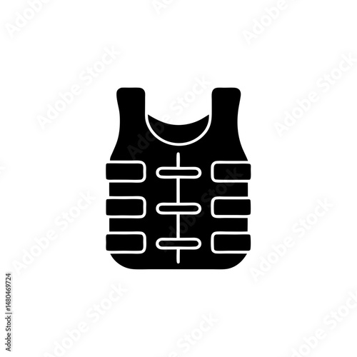 creative details Outline silhouette Bulletproof vest icon vector illustration 
