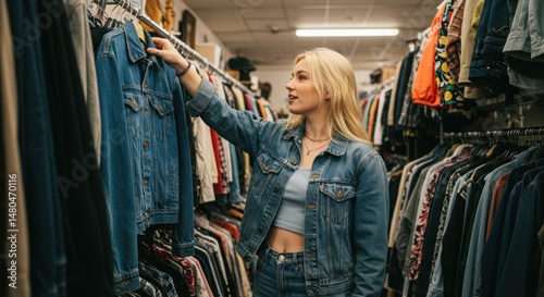 Woman shopping for clothes (Photo)