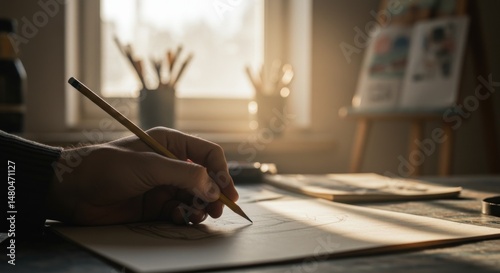 Artist Sketching Illustration