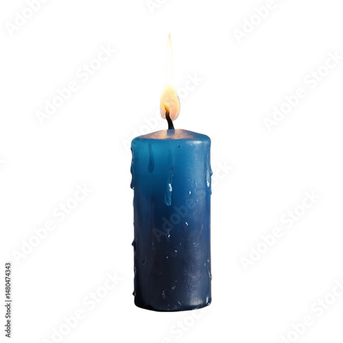 Burning candle on a white background