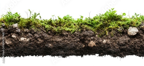 Soil and moss layer
