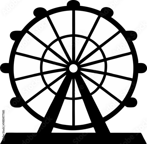 Ferris Wheel Silhouette Vector 