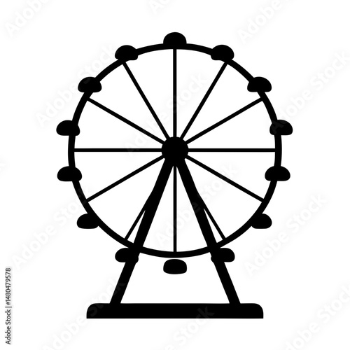 Silhouette of a classic Ferris wheel symbolizing amusement and fairground rides