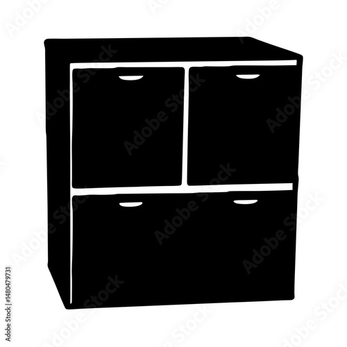 Stylish minimalist three drawer storage cabinet perfect for bedroom or office