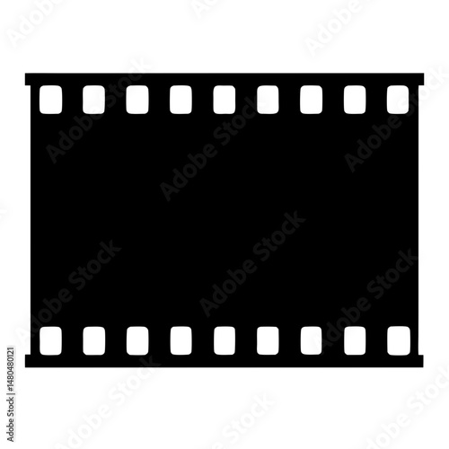 Retro Film Strip Roll with Rounded Perforations in Black and White
