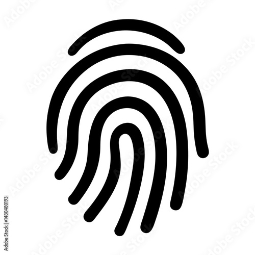 Iconic fingerprint outline representing unique identity and security in simple design