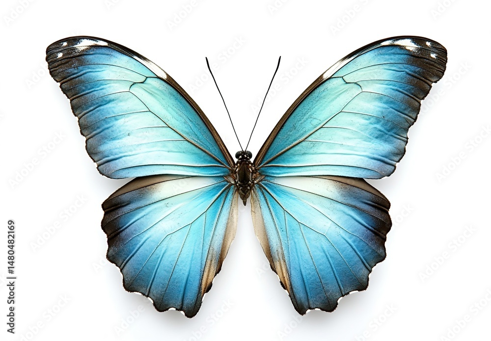 Obraz premium Blue Morpho Butterfly with Detailed Wing Patterns