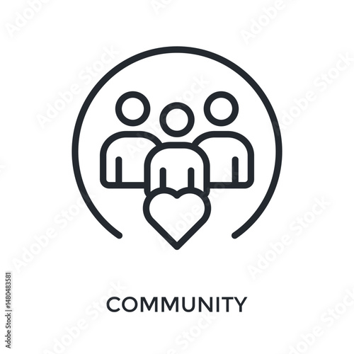 Community Icon Outline Style. Vector Illustration For Graphic Design