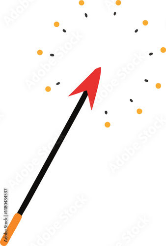 sparklers vector art illustration on white background