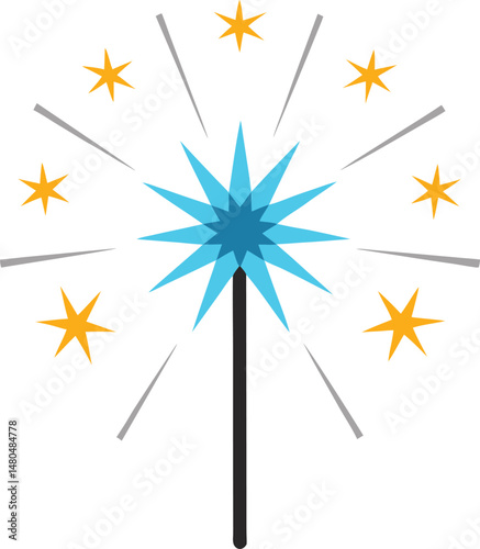sparklers background vector art illustration