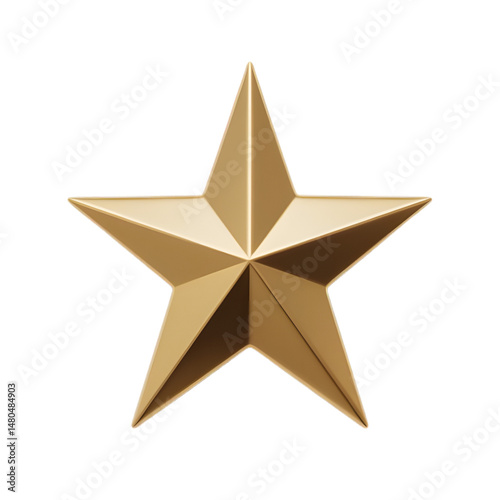 A Detailed 3D Render of a Gold Star
