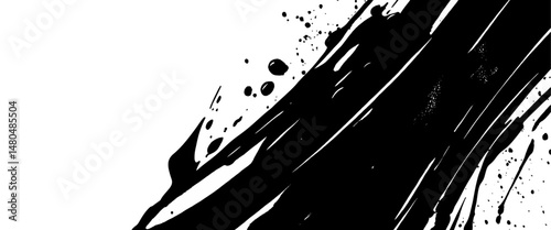 Vector black grunge texture Ink distress ink stroke texture