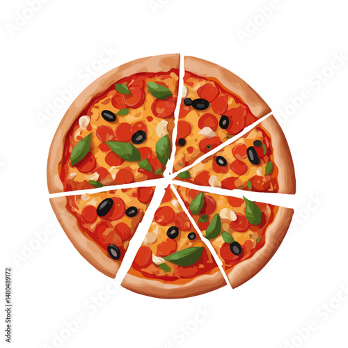 pepperoni pizza illustration