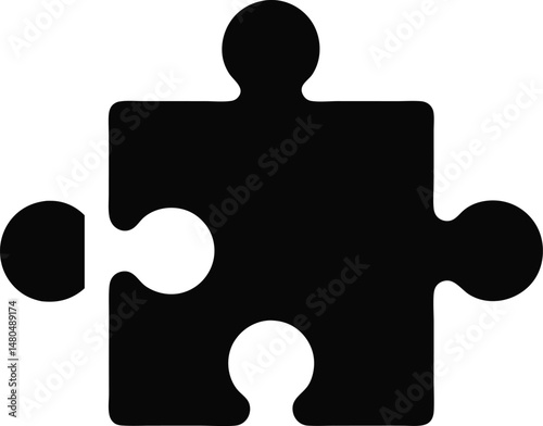 Jigsaw Puzzle Piece Silhouette Vector  