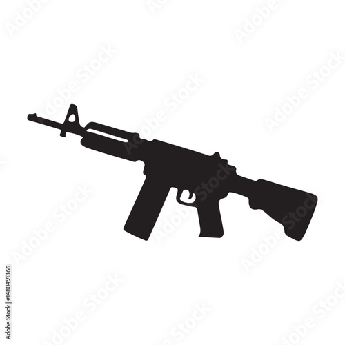 Memorial Day or independence day ,Veteran's day vector silhouette of a soldier gun , rifle or weapons.