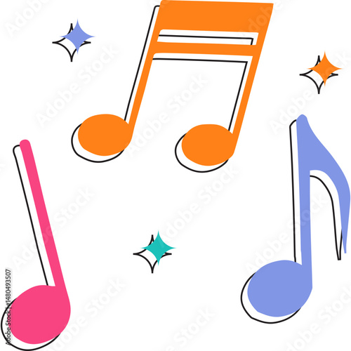 Colorful Music Notes - Fun and Playful Musical Background