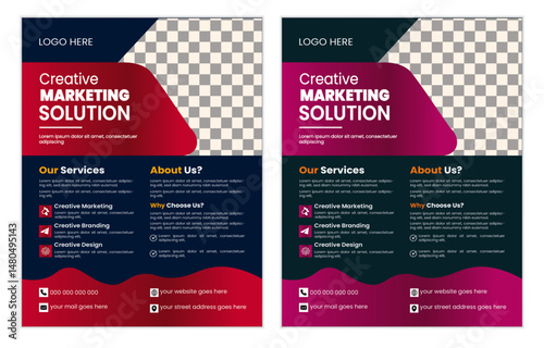  Professional business flyer design layout clean creative o modern and simple a4 size  business flyer template design best quality  corporate business flyer vactor design.