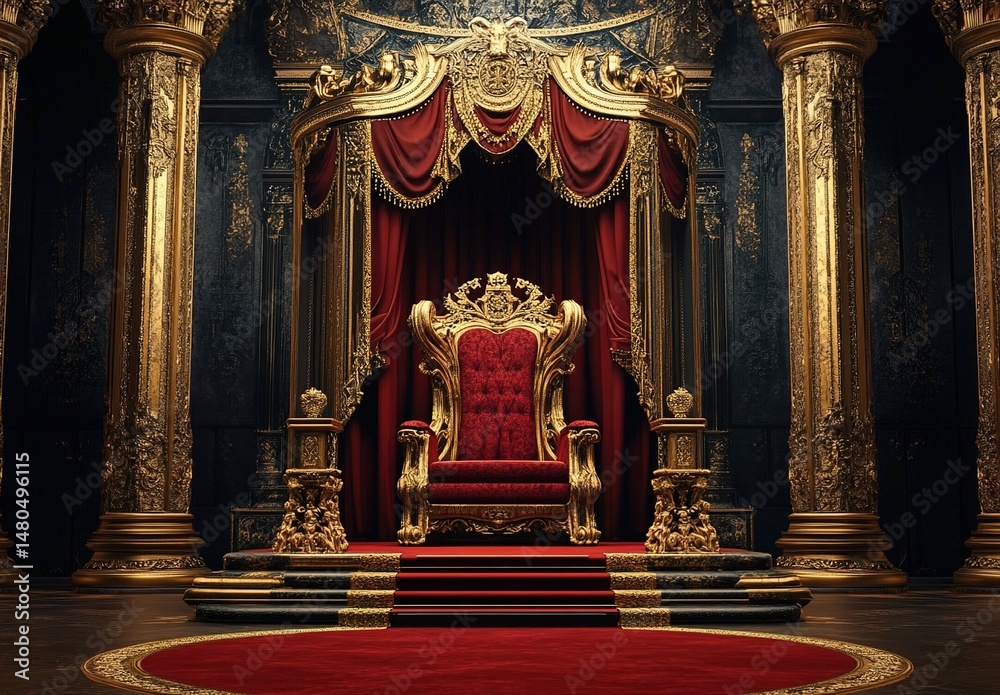 Regal Throne in Ornate Chamber Regal Throne in Ornate Chamber