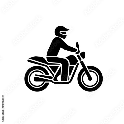 Silhouette of a Motorcycle Rider in Action