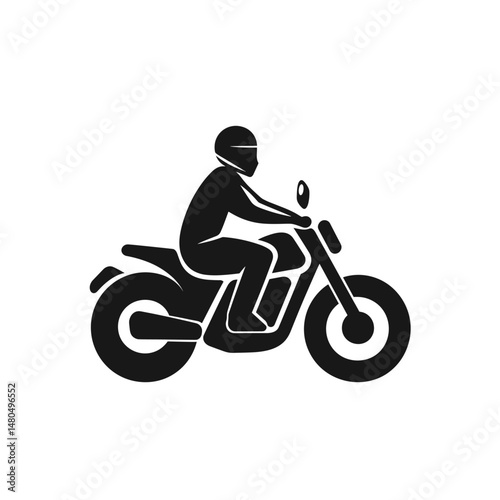 Silhouette of a Motorcycle Rider in Action