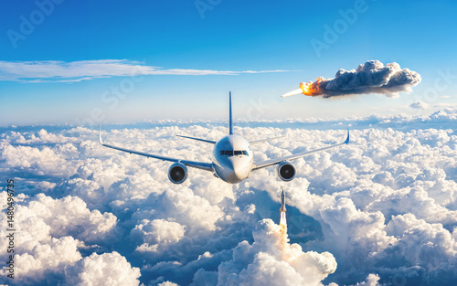 escaping airplane and behin...