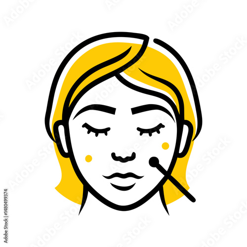 Cosmetic Acupuncture Icon. Facial Treatment Vector
