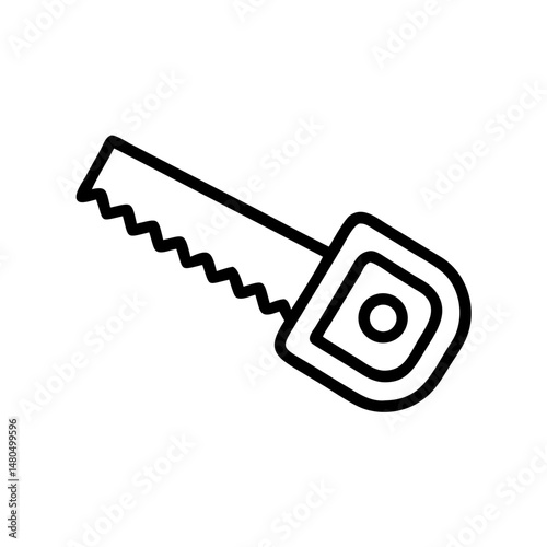 Simple Saw Vector Icon on White Background