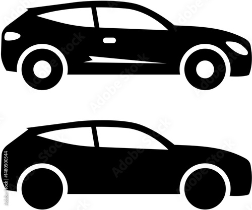 Silhouette of a Sedan Car Side View – Modern Vehicle Vector Illustration