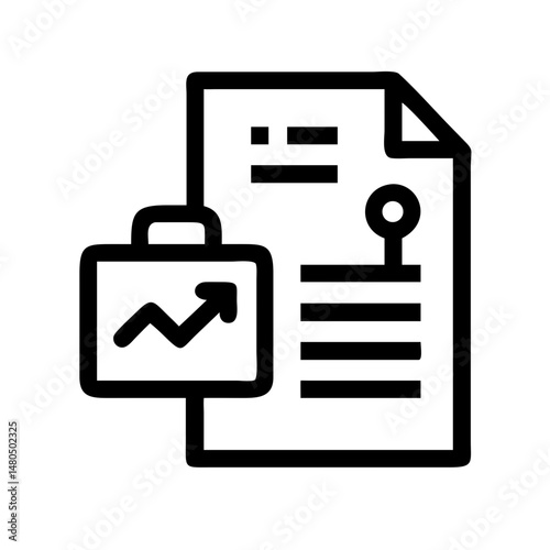 Business Portfolio Prioritization Icon, Growth, Document