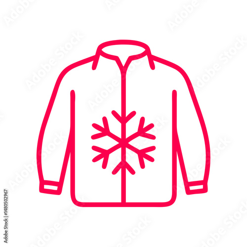 Winter Jacket with Snowflake Icon, Cold Weather
