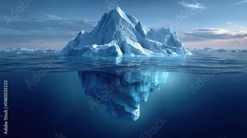 Wallpaper Mural Massive iceberg floating in serene ocean waters. Torontodigital.ca