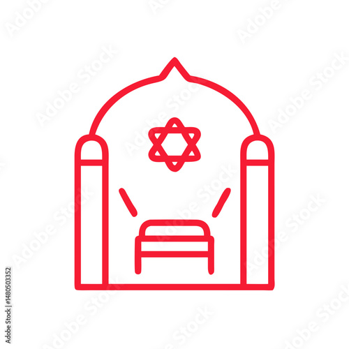 Synagogue Ark Icon with Star of David