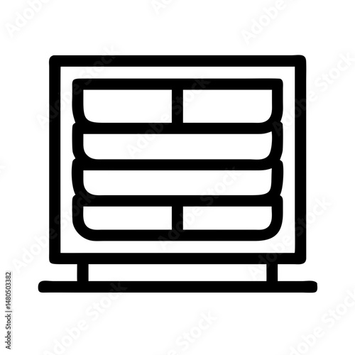 Simple Tea Drying Tray Icon, Black Outline