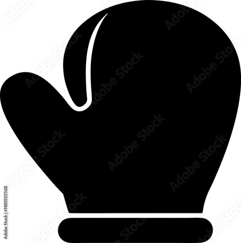 Single Mitten Silhouette Vector Illustration 
