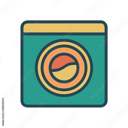 Washing Machine Icon - Laundry Appliance Illustration