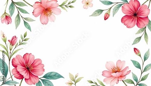 Delicate watercolor floral pattern on white background, subtle, flower pattern