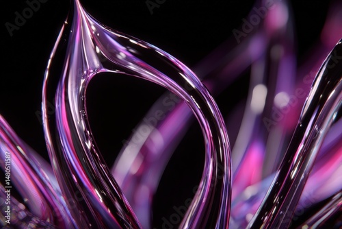 Colorful abstract shapes with glossy reflections.