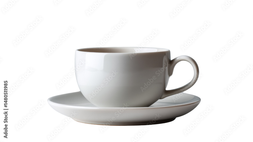 Ceramic cup and saucer: The image depicts a clean, classic ceramic cup gracefully perched on a matching saucer. The simplicity of the scene evokes a sense of elegance and tranquility. Ceramic cup and saucer: The image depicts a clean, classic ceramic cup gracefully perched on a matching saucer. The simplicity of the scene evokes a sense of elegance and tranquility.