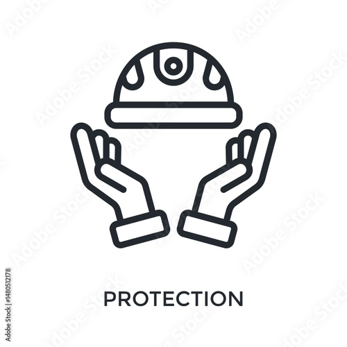 Protection Icon Outline Style. Vector Illustration For Graphic Design